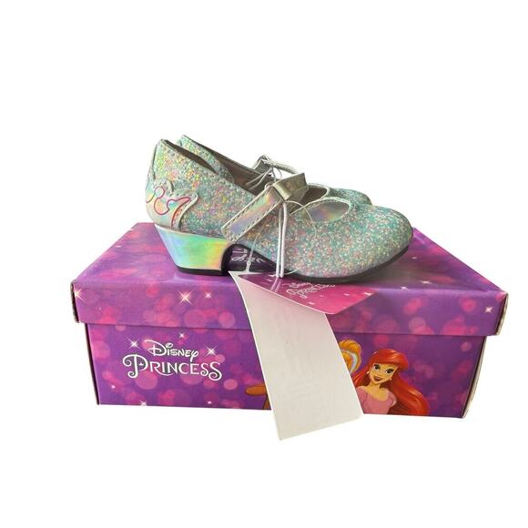 Disney Toddler Girls' Silver Glittery Disney Princess Ballet Flats Size 6 - Picture 6 of 9